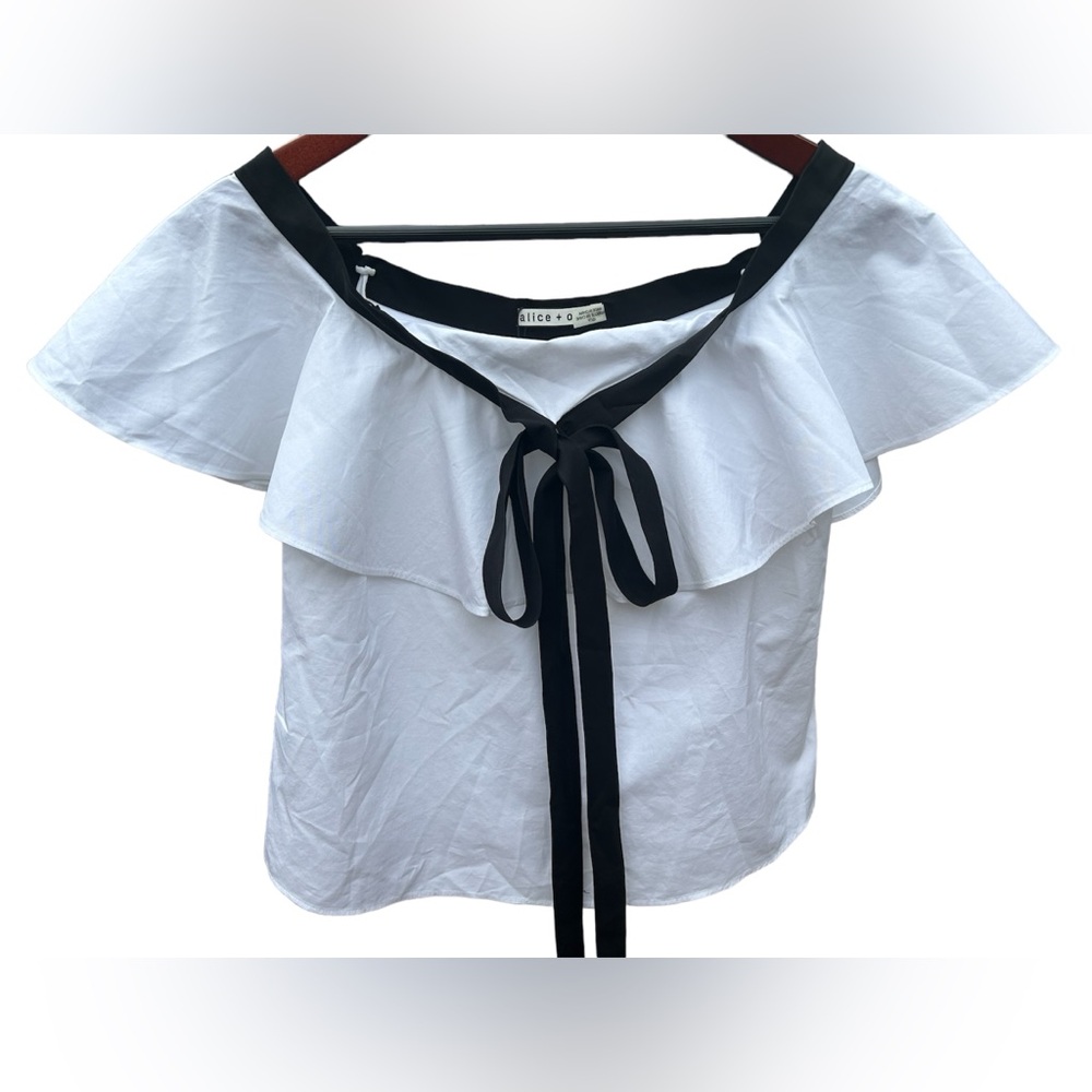 ALICE+OLIVIA Women’s Off-The-Shoulder Short Sleeve Crop Top Size: XS - Picture 1 of 10